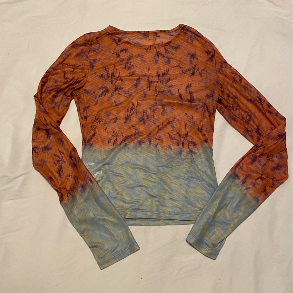 Miaou orange blue dip dye shirt